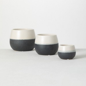 Sullivans Set of 3 Small Ceramic Planters 5"H, 4.5"H, & 3"H Multicolored - 1 of 4