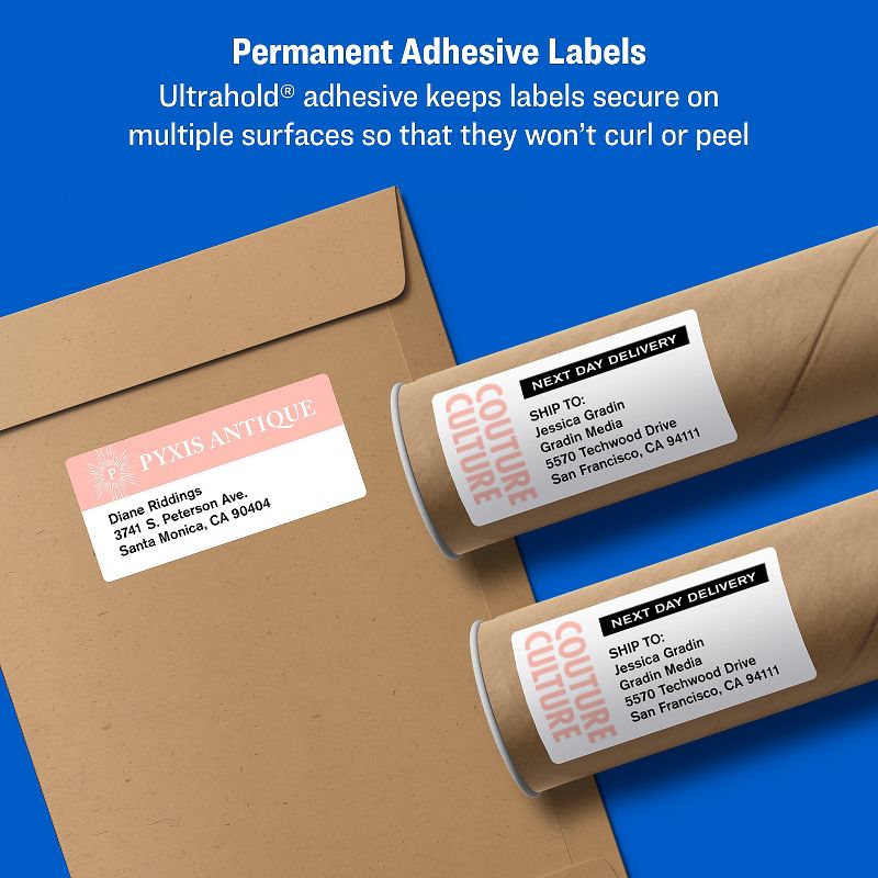 Avery Shipping Labels w/Ultrahold Ad & TrueBlock Inkjet 2 x 4 White 500/Box 8363, 4 of 10