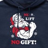 Men's - Instant Message - Santa No Lift No Gift Christmas Graphic Fleece Pullover Hoodie - 2 of 4