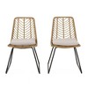 SKRAN 2-Piece Rattan Dining Chairs with Water-Resistant Cushions and Sturdy Frame, Outdoor Wicker Patio Seating for Kitchen Patio Deck - 4 of 4