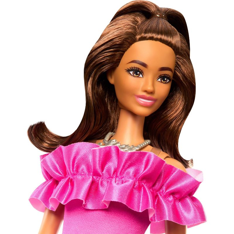 Barbie Fashionista Doll Pink Ruffle Sleeves Dress, 4 of 8