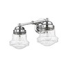 Vaughn 2-Light Matte Black Vanity Light with Opal Glass Shades - Dimmable, Damp Rated - 3 of 4