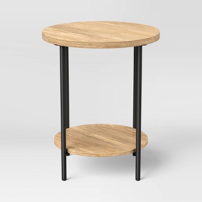 Wood and Metal Round End Table - Room Essentials