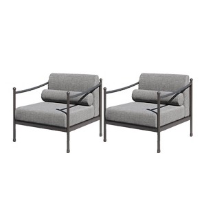 Captiva Designs Outdoor Patio Oversized Premium Conversation Sofa Set with Extra Thick Cushion and Coffee Table - 1 of 4