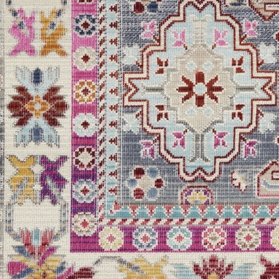 Gray and Multicolor Geometric 8' x 10' Synthetic Area Rug