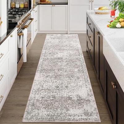 Soft Vintage Boho Rug for Living Room, Washable and Non-Shedding, Non-Slip Low Pile Floor Carpet, Ideal for Bedroom and Dining Room.