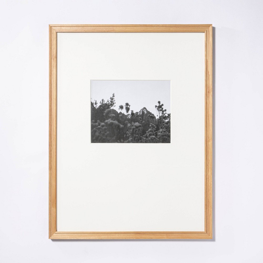 Photos - Photo Frame / Album 18" x 24" Matted to 8" x 10" Gallery Frame Natural Wood - Threshold™ desig