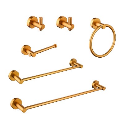 YIGII-6 Piece Bathroom Towel Rack Set Wall Mount