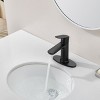 ChicFurnit Bathroom Sink Faucet Single Handle Deck Mount Design with Two 9/16 of an inch Hoses for Smooth Flow, Black, 12.99"*8.27"*2.76" - 2 of 4