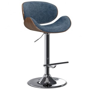 Sapphtopaz 1PC Adjustable Bar Stools with Bentwood Back, Swivel Counter Height Bar Stool with Upholstered, High Chair for Kitchen Island - 1 of 4