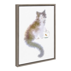 Kate & Laurel All Things Decor 18"x24" Sylvie Don't You Dare Framed Canvas by Faryn Hughes Gray - 1 of 4