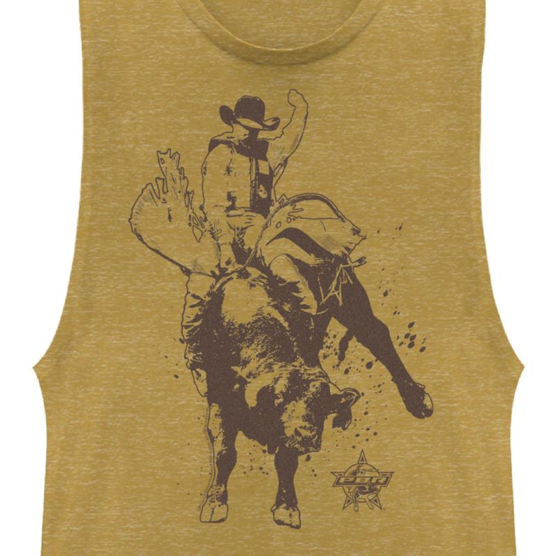 Juniors Womens Professional Bull Riders Ride the Line Sketch Festival Muscle Tee, 2 of 5