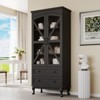 72" Tall Kitchen Pantry Cabinet, Farmhouse Storage Cabinet with Glass Doors, Organizer, Adjustable Shelves,Wood China Cabinet, Display Cabinet - 2 of 4