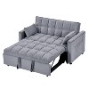 TIRAMISUBEST Convertible 55-Inch Sleeper Sofa Bed,Velvet Loveseat with Pull-Out Bed, Adjustable Backrest & Side Pockets for Small Spaces - 2 of 4