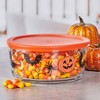 Anchor 7c Pumpkins Bats Spiders Glass Food Storage Container - 2 of 3