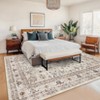 Faux Wool Boho Vintage Floral Printed Area Rug Machine Washable Foldable Ultra Thin Non Slip Stain Resistant Pet Friendly Carpet For Home Decor - 2 of 4