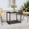 vidaXL Side Table, Black, 21.7"x17.7"x19.3", Poly Rattan - image 2 of 4