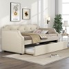 Daybed with Trundle Modern Upholstered Sofa Bed with Nailhead Trim for Guest Room Twin - 3irtyhousy - 2 of 4
