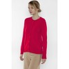 JENNIE LIU Women's 100% Cashmere Button Front Long Sleeve Crewneck Cardigan Sweater - 2 of 3