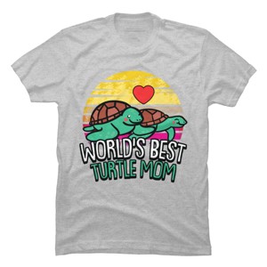 Men's Design By Humans World's Best Turtle Mom Retro Stripes By animalshop T-Shirt - 1 of 2