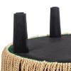 Jennifer Taylor Home Yolanda 24" Round Upholstered Accent Ottoman, Peach Orange Velvet with Gold Trim - 3 of 4