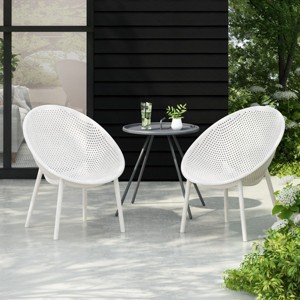 Coolbibila-Patio Chair Set Of 2, Patio Chair Made Of High-Quality Polypropylene, Armless Chairs For Outdoor With Modern Design - 1 of 4
