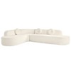 122" Curved Chenille Sectional Sofa with 3 Round Pillows & High-Resilience Foam - 2 of 4