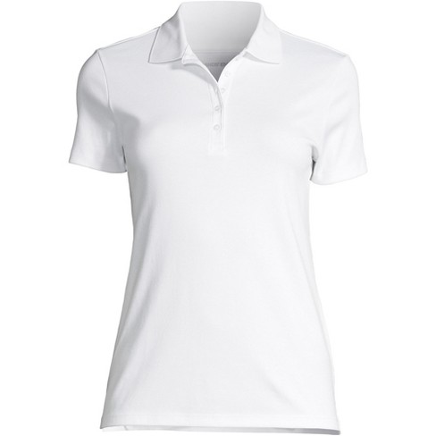 Lands' End Women's Supima Cotton Polo Shirt - Medium - White