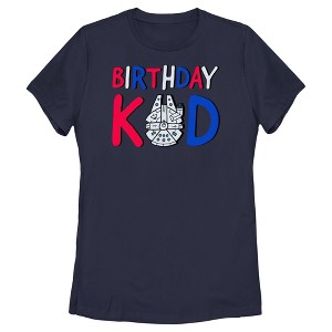 Women's Star Wars Millennium Falcon Birthday Kid T-Shirt - 1 of 4