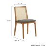 Modway Monarch Wood Dining Accent Chair with Cane Back and Padded Seat in Honey Natural Gray - 3 of 4