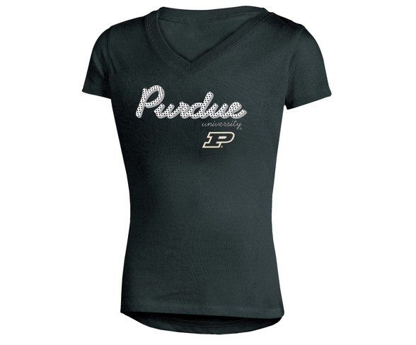 Purdue Boilermakers Girls' Short Sleeve Bright Lights V-Neck T-Shirt XS