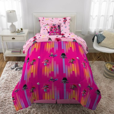 Franco Kids Bedding Set Twin: Morbide Lenzuola Con Trolls World Tour - Camera Da Letto Bambini