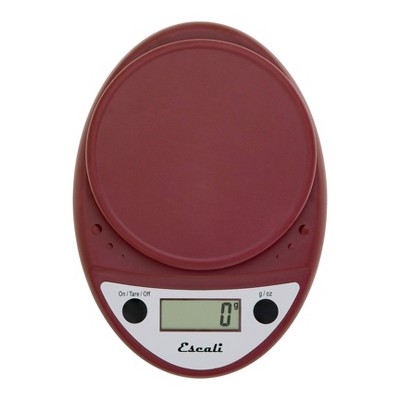 Escali Primo Digital Scale Warm Red: Kitchen Food Scale with Backlit Display, 11 lb Capacity, Battery Included