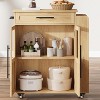 Kitchen Island Table On Wheels, Storage Island with Spice Rack and Drawer - 4 of 4