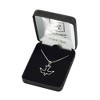 Open, Descending Dove in High Gloss Finish Sterling Silver 18-Inch Pendant Necklace - 2 of 2