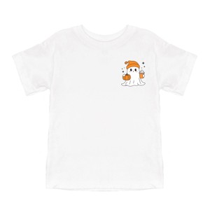 The Juniper Shop Ghost Pumpkin Spice Sparkle Toddler Short Sleeve Tee - 1 of 4