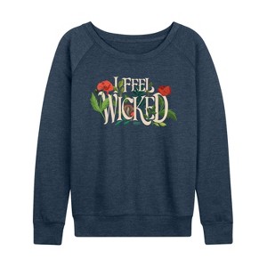 Women's - Wicked - Elphaba Lightweight French Terry Wide Neck Long Sleeve Graphic Shirt - 1 of 4