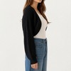 Anna-Kaci Women’s Cropped Knit Shrug Cardigan with Long Sleeves Soft Textured Rib Fabric and Open Front Bolero Silhouette - 3 of 4