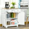 Resenkos Kitchen Storage Cabinet Sideboard - Solid Wood Top, Adjustable Shelf, 2 Drawers, for Living Room/Hallway, - 3 of 4