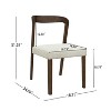 Christopher Knight Home Set of 2 Ashton Contemporary Rubberwood Upholstered Dining Chairs with Curved Open Back Walnut - 3 of 4