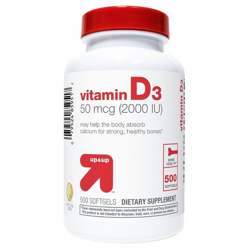 Vitamin D3 Dietary Supplement Softgels 500ct Upup