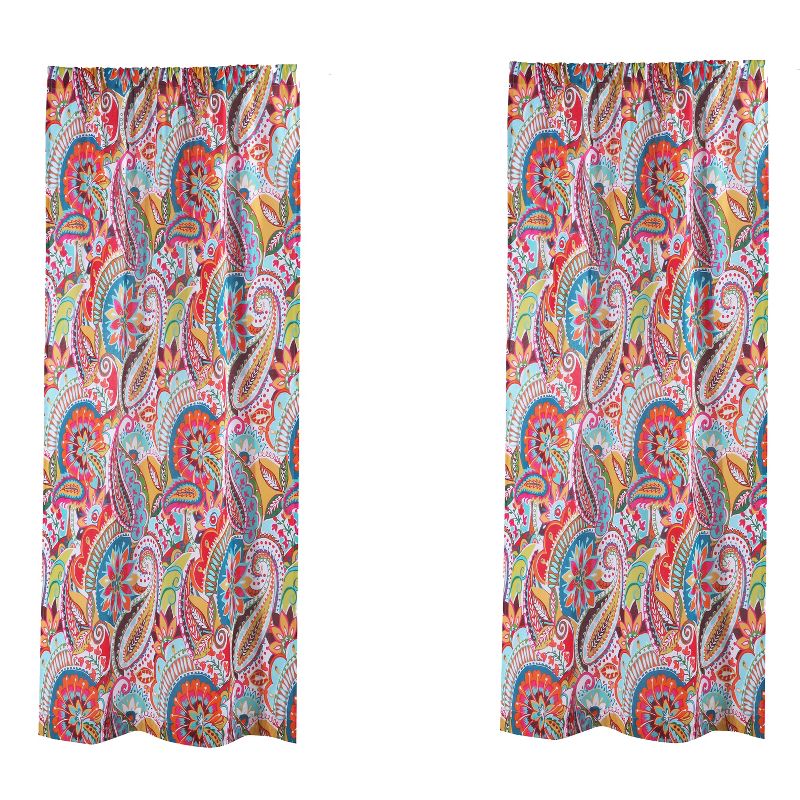 Rhapsody Paisley Lined Curtain Panel with Rod Pocket - Levtex Home, 2 of 4