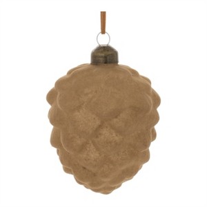 Flocked Glass Pinecone Ornament (Set of 12) - 1 of 2