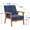 Dolonm Mid Century Modern Arm Chair with Wood Frame Set of 2,PU Leather Reading Armchair and Table - 4 of 4