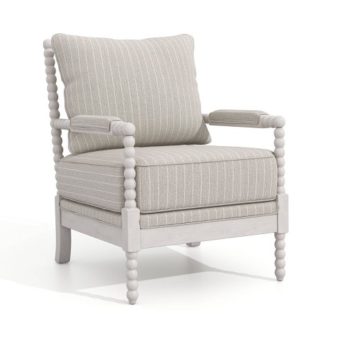 Weslake Villa Farmhouse Accent Armchair Striped Taupe - HOMES: Inside + Out