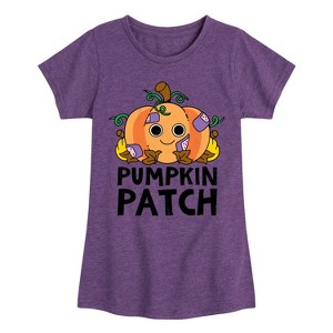 Girls' - Instant Message - Pumpkin Patch Fitted Short Sleeve Graphic T-Shirt - 1 of 4