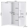 Tangkula Single Bathroom Storage Cabinet Spacesaver Open Shelves w/ Mirrored Organizer - 3 of 4