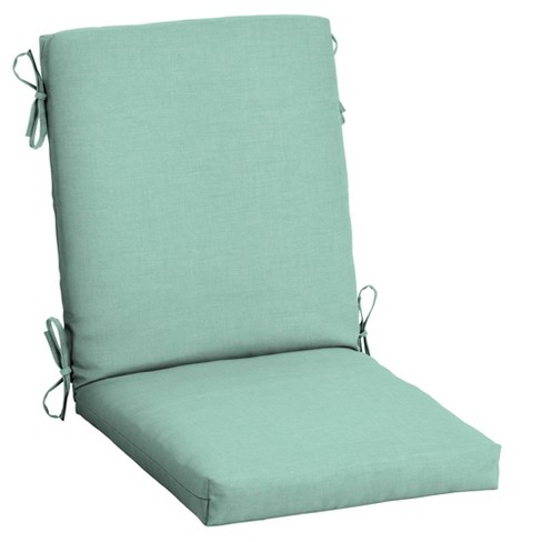 Outdoor Highback Dining Chair Cushion Textured Solid Almond