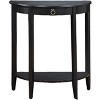 Homy Casa Half Moon Console Table with Drawer and Lower Shelf for Entryway or Hallway, Black - 4 of 4