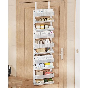 MOEPISY 10-Tier Over the Door Pantry Organizer Rack, Pantry Door Organizer Shelves (White) - 1 of 4